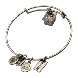 Vintage Bracelet Alex and Ani Monopoly House Charm 7" Matte Silver Please Read